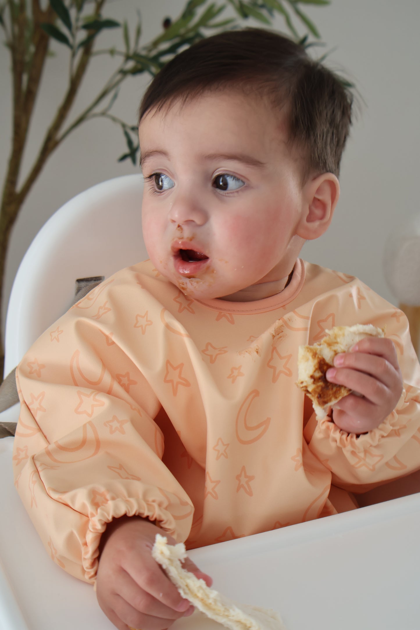 Besbubs Waterproof Food & Play Smock Bib - Stars & Moons
