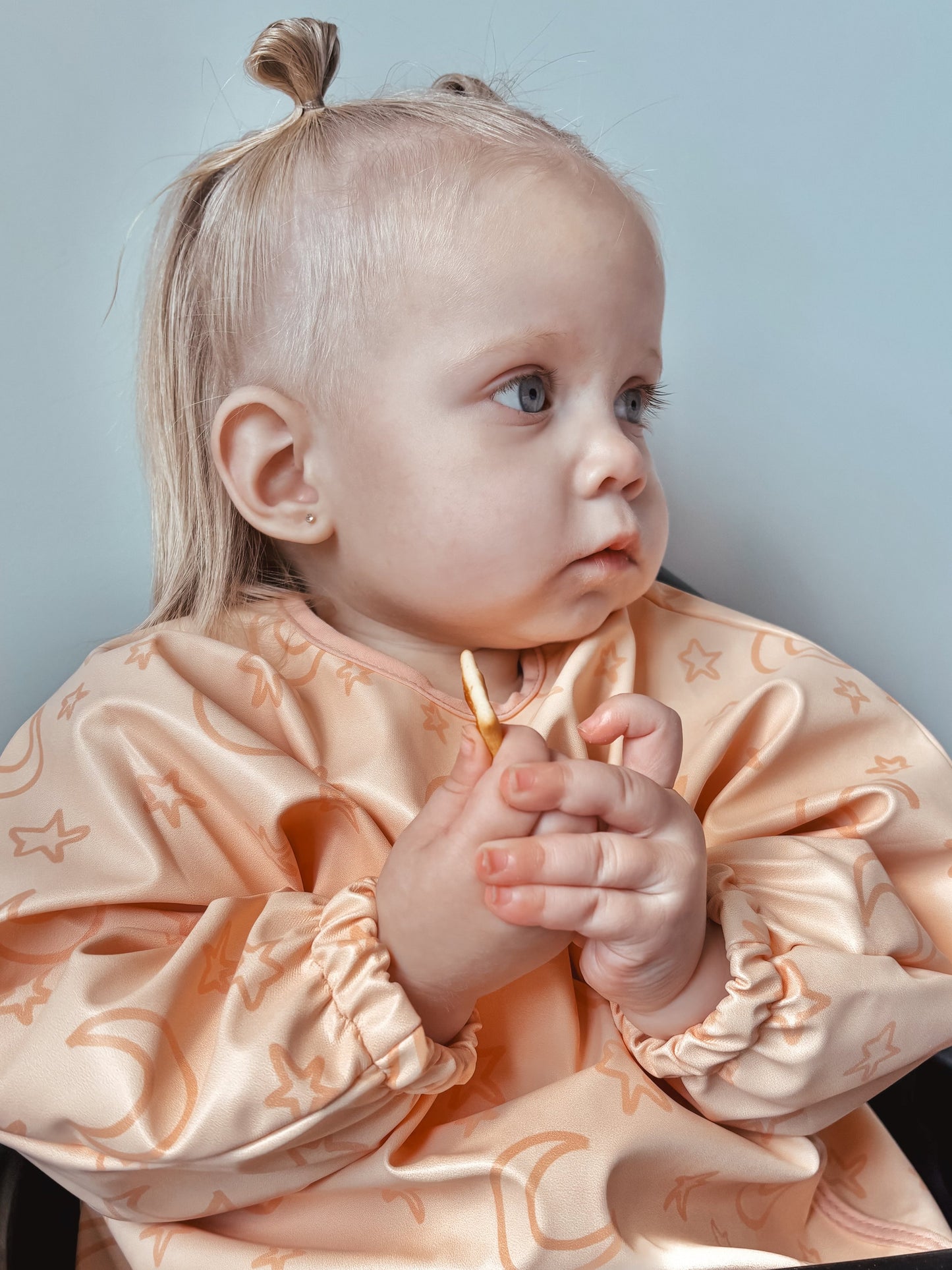 The Mealtime Duo – Smock + Silicone Bib Set - Stars & Moons