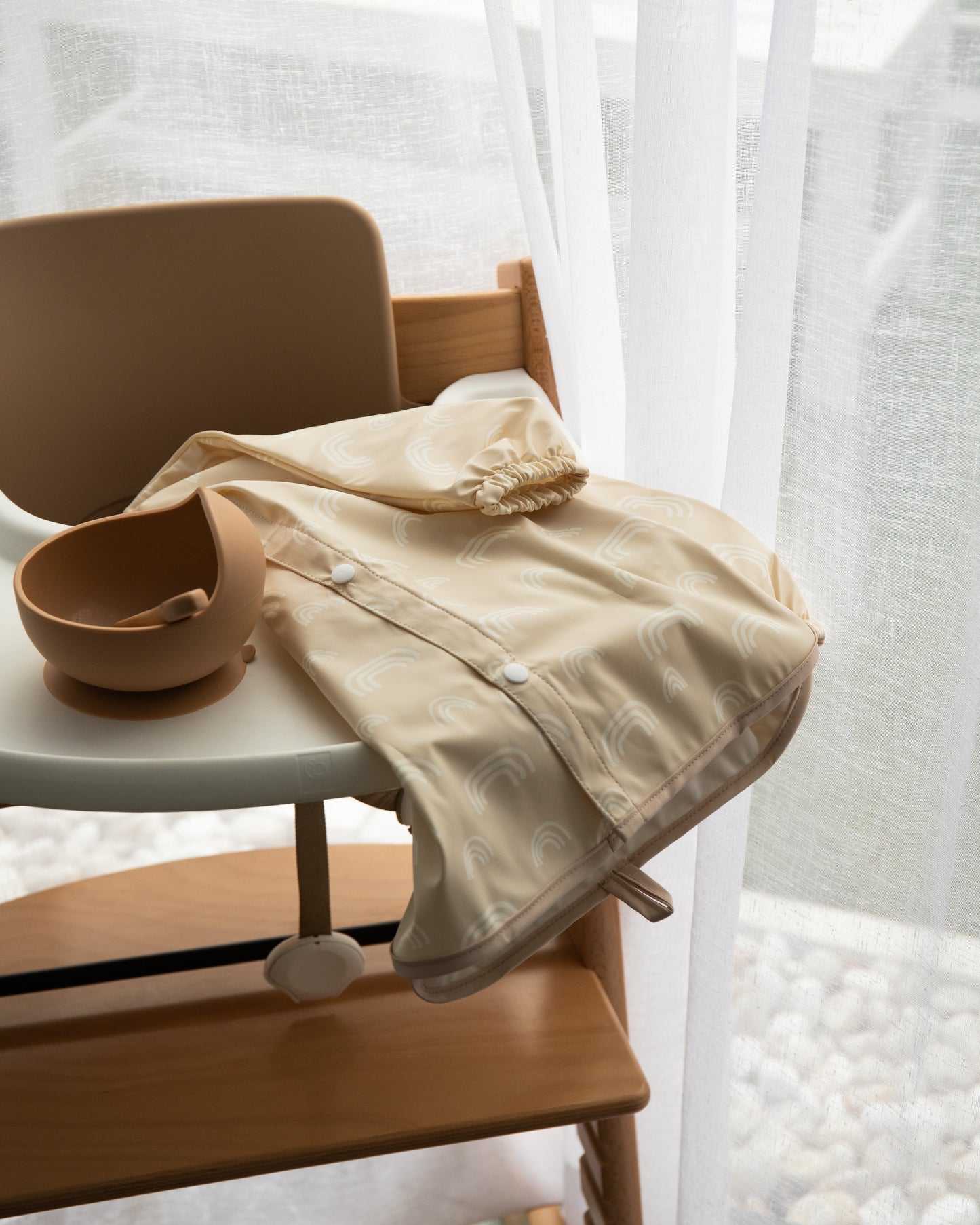 The Mealtime Duo – Smock + Silicone Bib Set - Rainbows