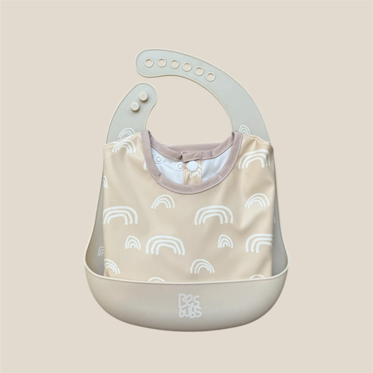 The Mealtime Duo – Smock + Silicone Bib Set - Rainbows