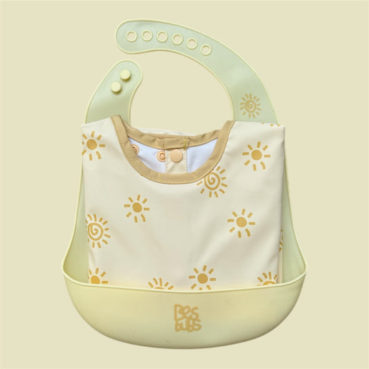 The Mealtime Duo – Smock + Silicone Bib Set - Sunshine