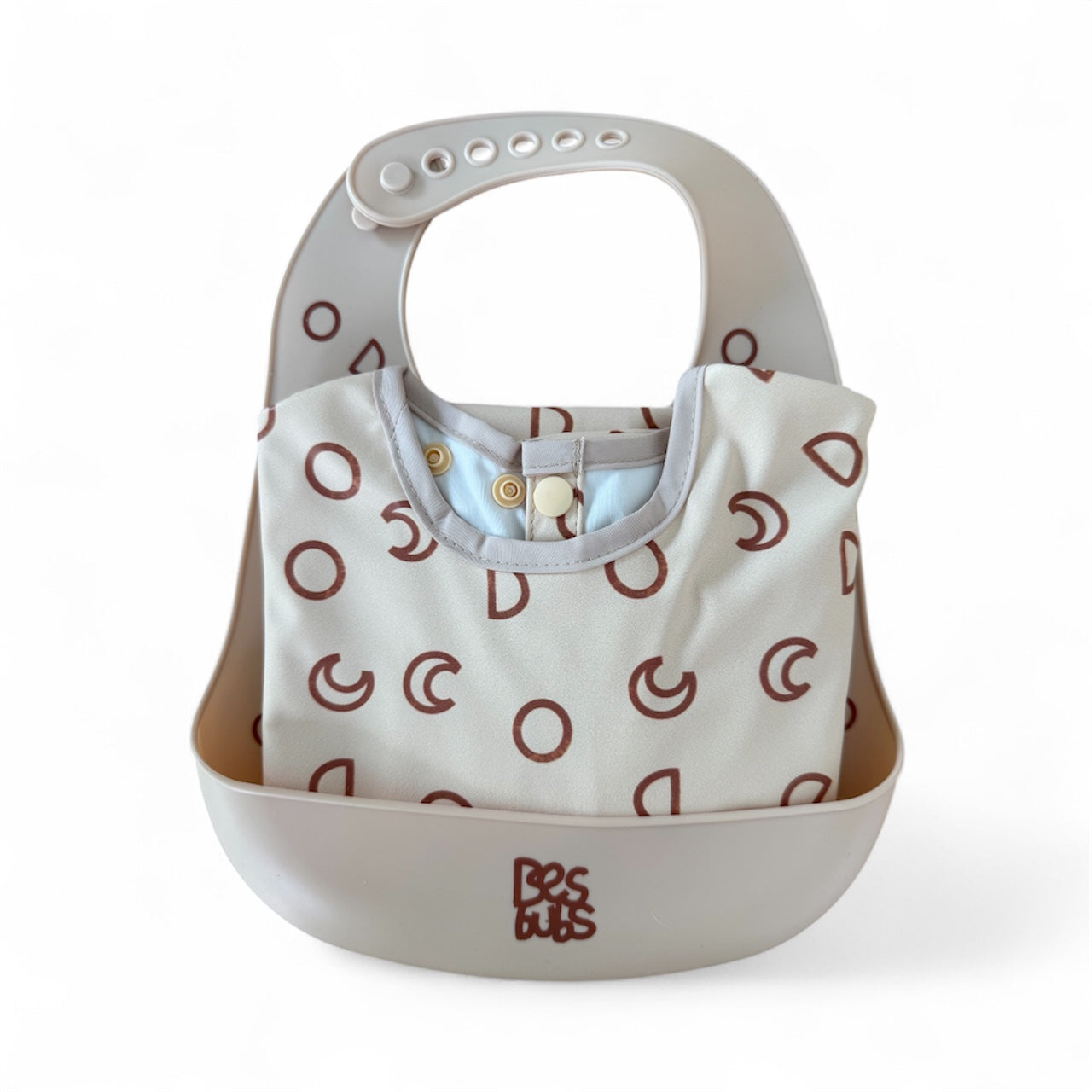 The Mealtime Duo Bundle – Smock + Silicone Bib -  Moons