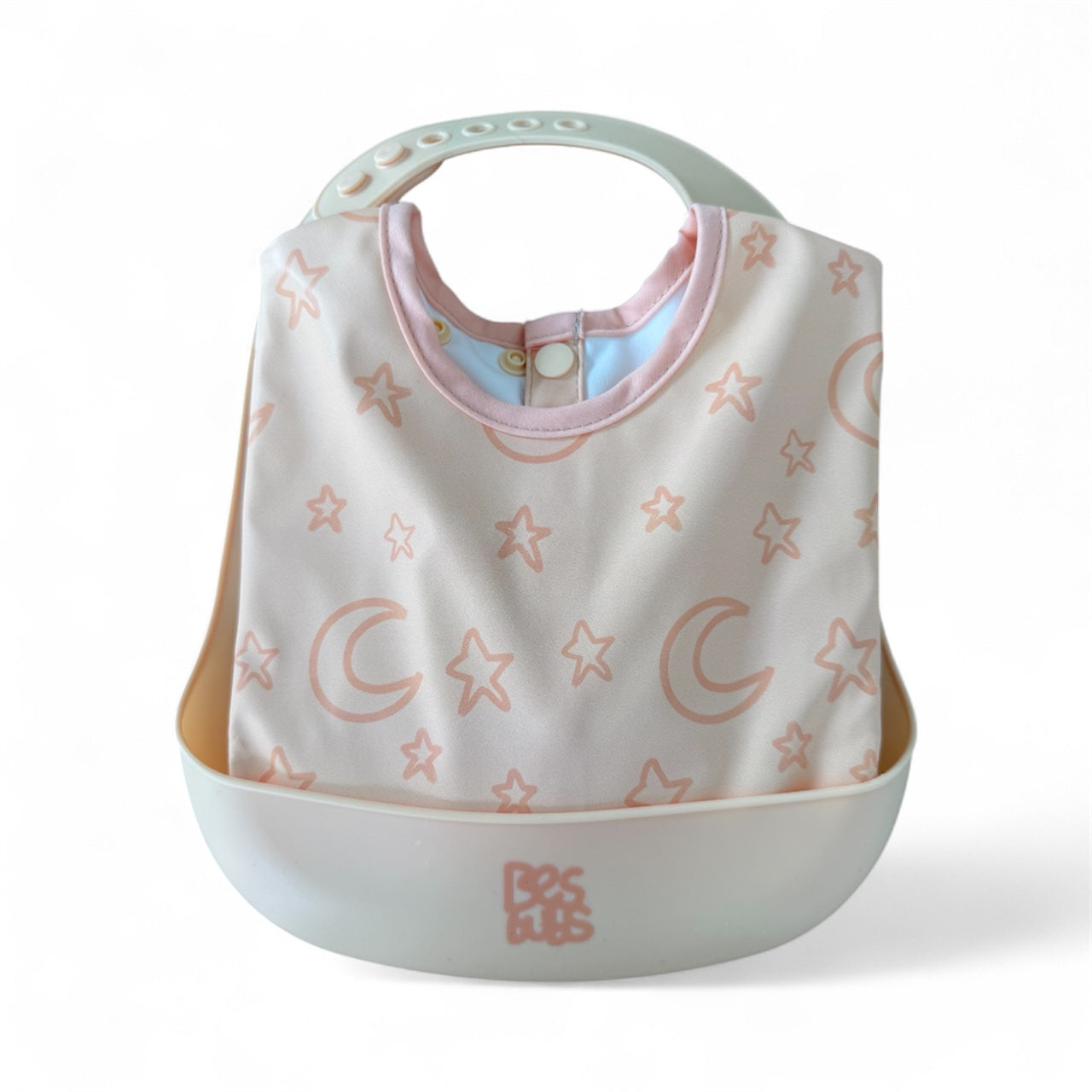 The Mealtime Duo – Smock + Silicone Bib Set - Stars & Moons