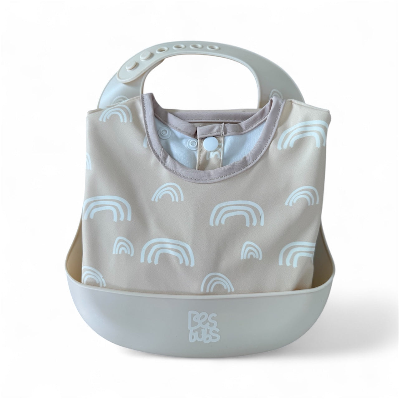 The Mealtime Duo – Smock + Silicone Bib Set - Rainbows