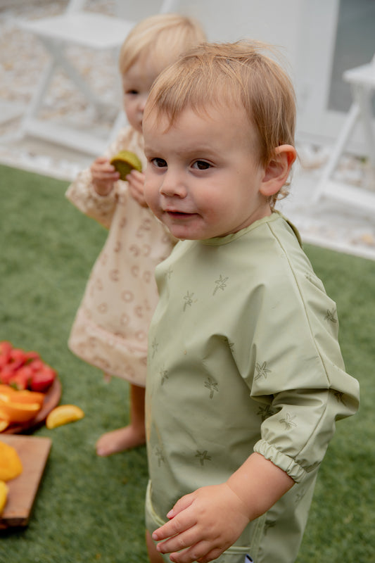 SECONDS - Besbubs Waterproof Food & Play Smock Bib - Palm Trees